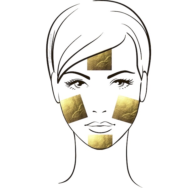 GoldCosmetica facial with 4 gold leaf sheets