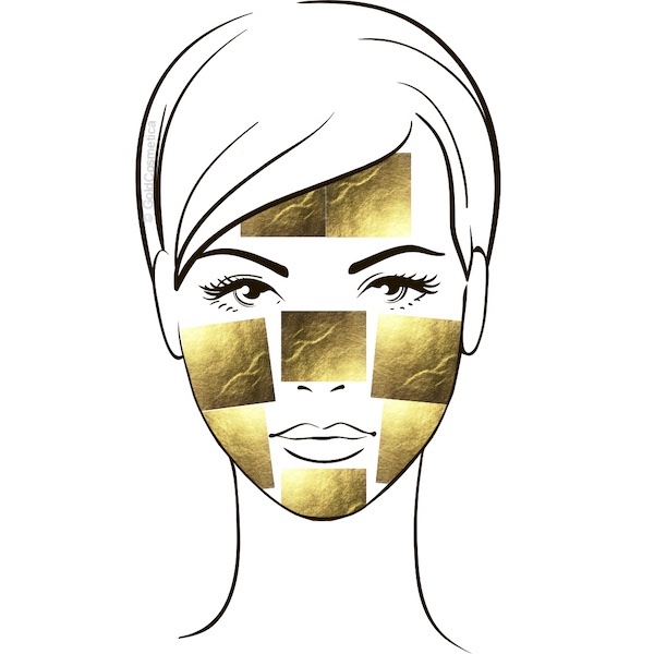 GoldCosmetica facial with 8 gold leaf sheets